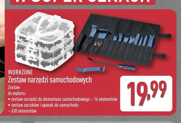 Zestaw zacisków i opasek do samochodu WORKZONE promocja w Aldi