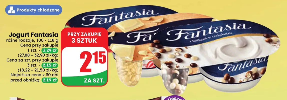 Jogurt Fantasia promocja w Dino