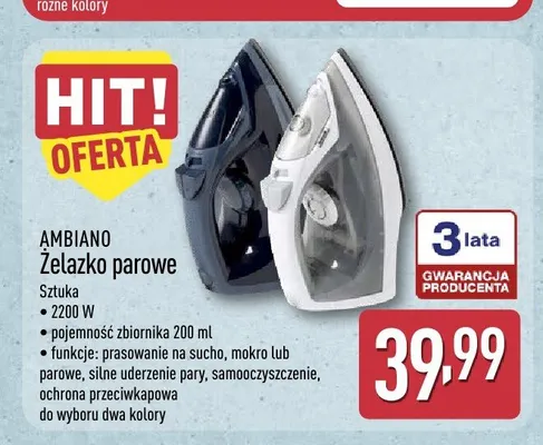 Żelazko parowe Ambiano promocja w Aldi