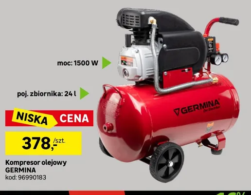 Kompresor olejowy Germina 1500W 24l promocja w Leroy Merlin