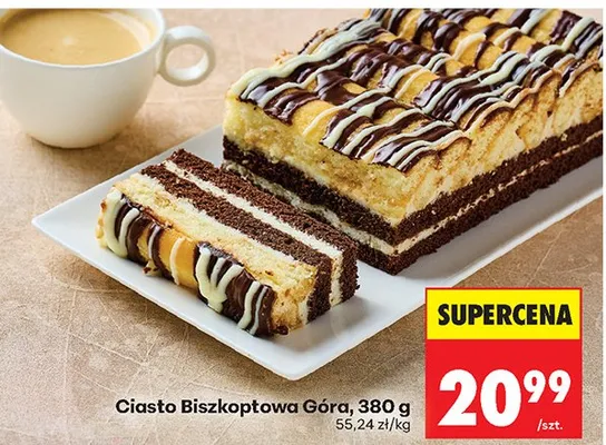 Ciasto biszkoptowa góra promocja w Biedronka