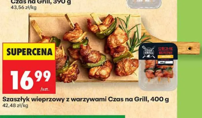 Szaszłyk wieprzowy z warzywami Czas na Grill promocja w Biedronka