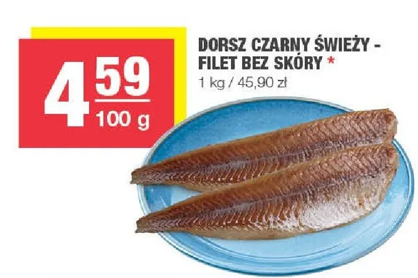 Dorsz czarny świeży - filet bez skóry promocja w SPAR
