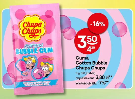 Guma Cotton Bubble Chupa Chups promocja w Żabka