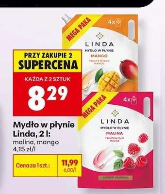 Mydło w płynie Linda malina promocja w Biedronka