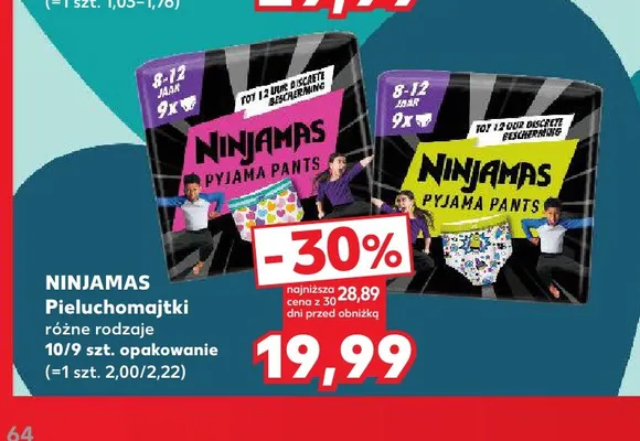 Pieluchomajtki Ninjamas promocja w Kaufland