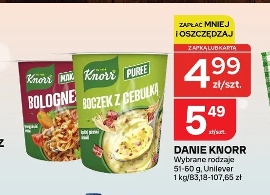 Danie Knorr puree boczek z cebulką promocja w Chorten