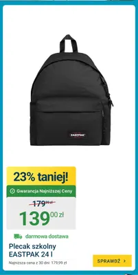 Plecak szkolny Eastpak 24 l promocja w ERLI