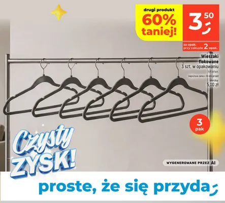 Wieszaki flokowane 3-pak promocja w Dealz
