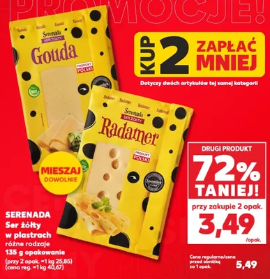 Ser żółty w plastrach Gouda Serenada promocja w Kaufland