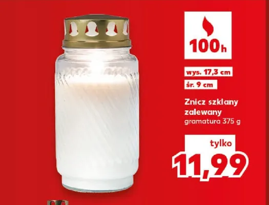 Znicz szklany zalewany promocja w Kaufland