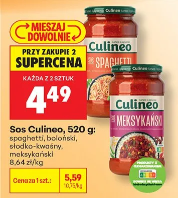 Sos spaghetti Culineo promocja w Biedronka