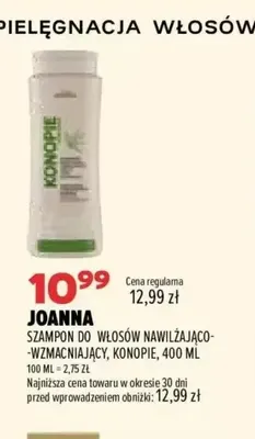 Szampon do włosów nawilżająco-wzmacniający konopie Joanna promocja w Drogerie Natura