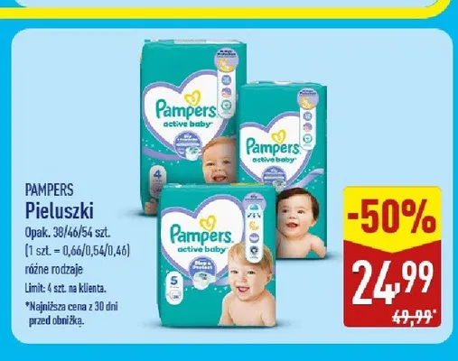 Pieluszki Pampers Active Baby 38 szt. promocja w Aldi