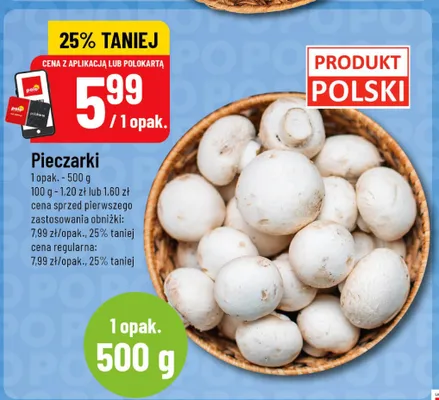 Pieczarki polskie promocja w POLOmarket