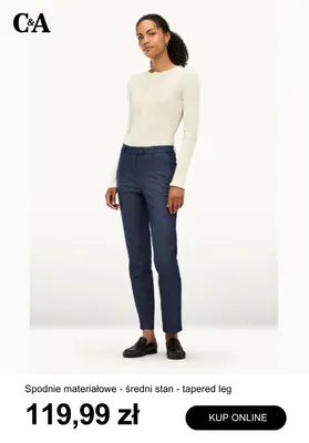 Spodnie materiałowe C & A średni stan tapered leg promocja w C&A