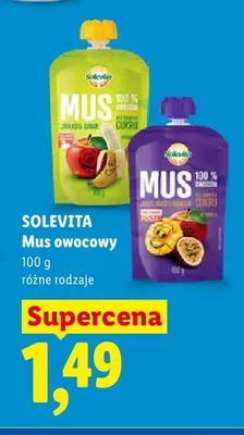 Mus owocowy Solevita jabłko banan promocja w Lidl
