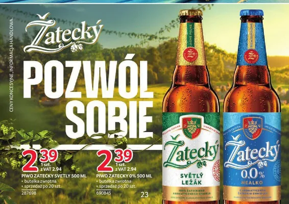 Piwo bezalkoholowe Žatecký promocja w Selgros