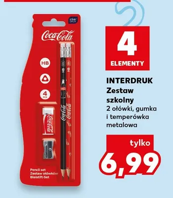 Zestaw szkolny Interdruk 2 ołówki gumka i temperówka metalowa promocja w Kaufland