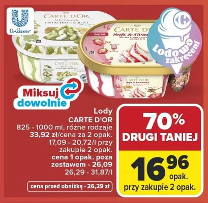 Lody CARTE D'OR promocja w Carrefour