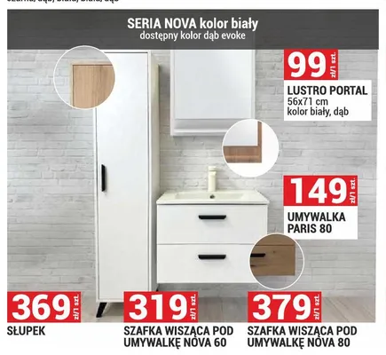 Szafka łazienkowa wisząca pod umywalkę Nova 60 promocja w Merkury Market