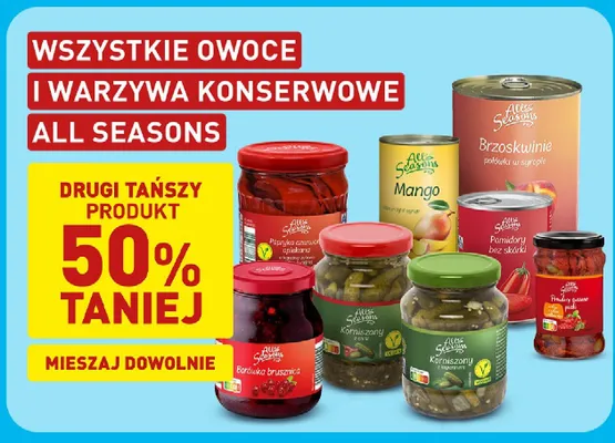 Owoce i warzywa konserwowe All Seasons promocja w Aldi