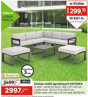 Zestaw mebli ogrodowych ODYSSEA promocja w Leroy Merlin