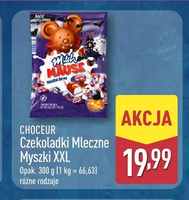 Czekoladki mleczne Myszki XXL Choceur promocja w Aldi