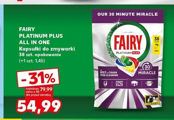 Kapsułki do zmywarki Fairy Platinum Plus All in One promocja w Kaufland