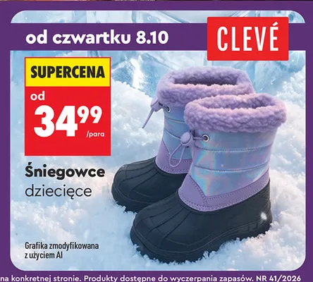 Śniegowce dziecięce Clevé promocja w Biedronka