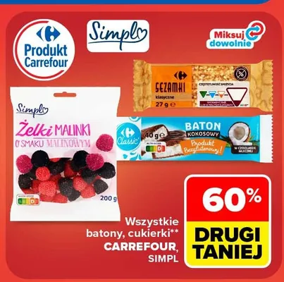 Żelki o smaku malinowym Simpl promocja w Carrefour Market