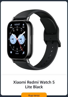 Smartwatch Xiaomi Redmi Watch 5 Lite Black promocja w Amazon