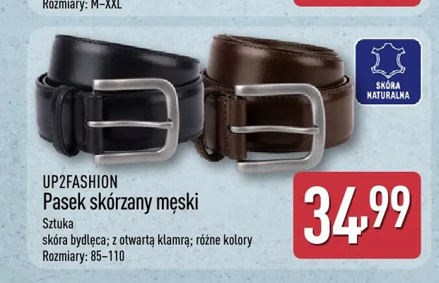 Pasek skórzany męski UP2FASHION promocja w Aldi