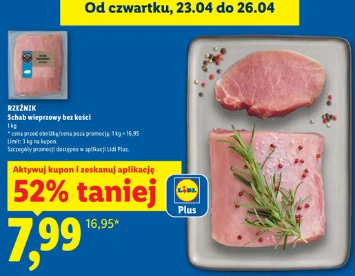 Schab wieprzowy bez kości promocja w Lidl