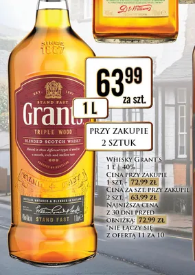 Whisky Grant's Triple Wood promocja w Dino