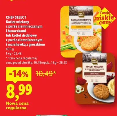 Kotlet mielony z purée ziemniaczanym i buraczkami Chef Select promocja w Lidl