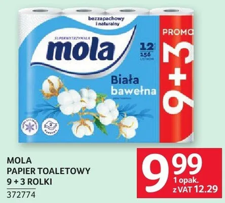 Papier toaletowy Mola 9+3 rolki promocja w Selgros