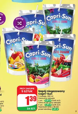 Napój niegazowany Capri-Sun Multivitamin promocja w Dino
