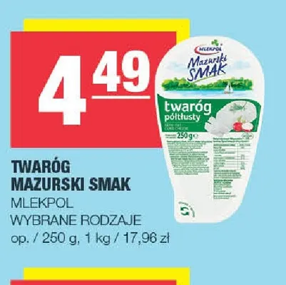 Twaróg Mazurski Smak Mlekpol półtłusty promocja w SPAR
