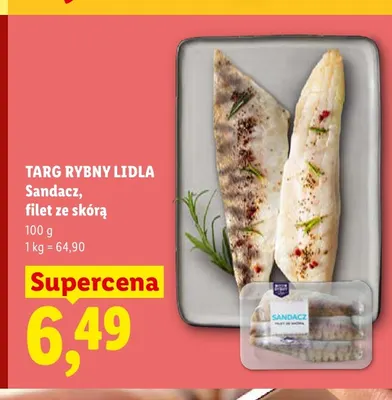 Sandacz filet ze skórą Targ Rybny Lidla promocja w Lidl