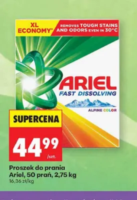 Proszek do prania Ariel 50 prań promocja w Biedronka