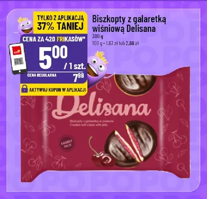 Biszkopty z galaretką wiśniową Delisana promocja w POLOmarket
