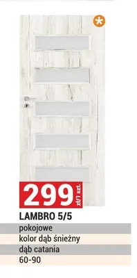 Drzwi pokojowe Lambro 5/5 promocja w Merkury Market