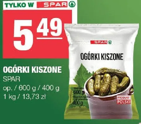 Ogórki kiszone promocja w SPAR