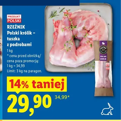 Polski królik - tuszka z podrobami Rzeźnik promocja w Lidl