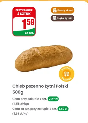 Chleb pszenno-żytni promocja w Dino
