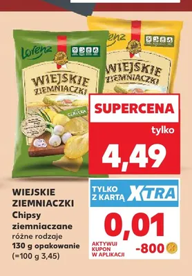 Chipsy ziemniaczane cebulka Wiejskie Ziemniaczki promocja w Kaufland