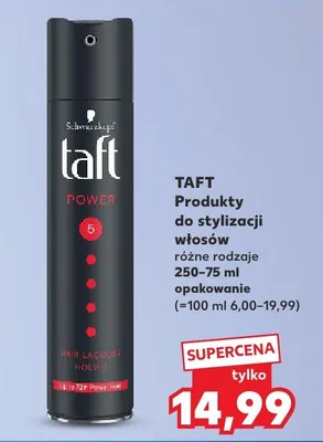 Produkty do stylizacji włosów Taft Power promocja w Kaufland