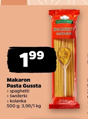 Makaron świderki Pasta Gussta promocja w Netto