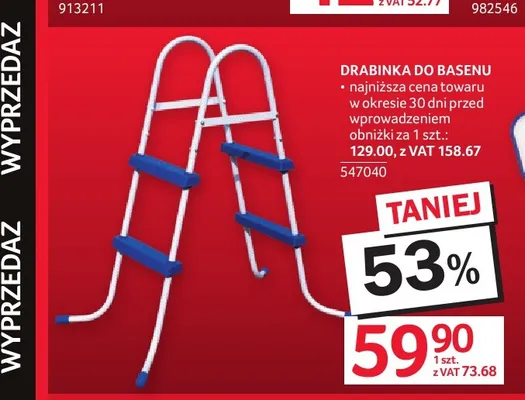 Drabinka do basenu promocja w Selgros
